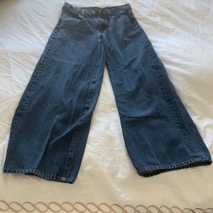Uniqlo high waist wide leg jeans
